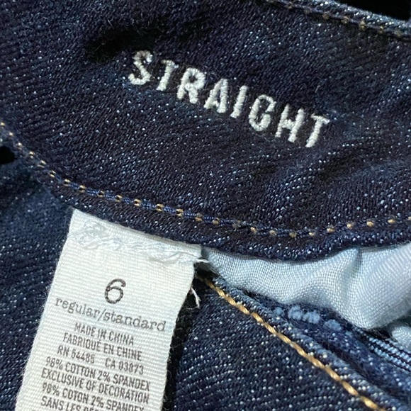 American Eagle Women's Straight Leg Stretch Jeans Size 6 Regular Blue Low Rise - Picture 6 of 9